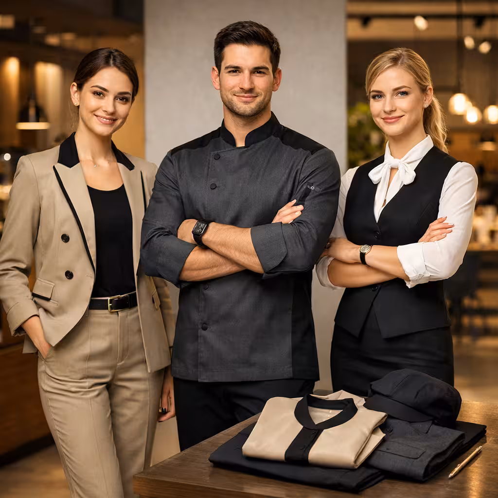 Modern ofis ortamında şık giyimli profesyoneller