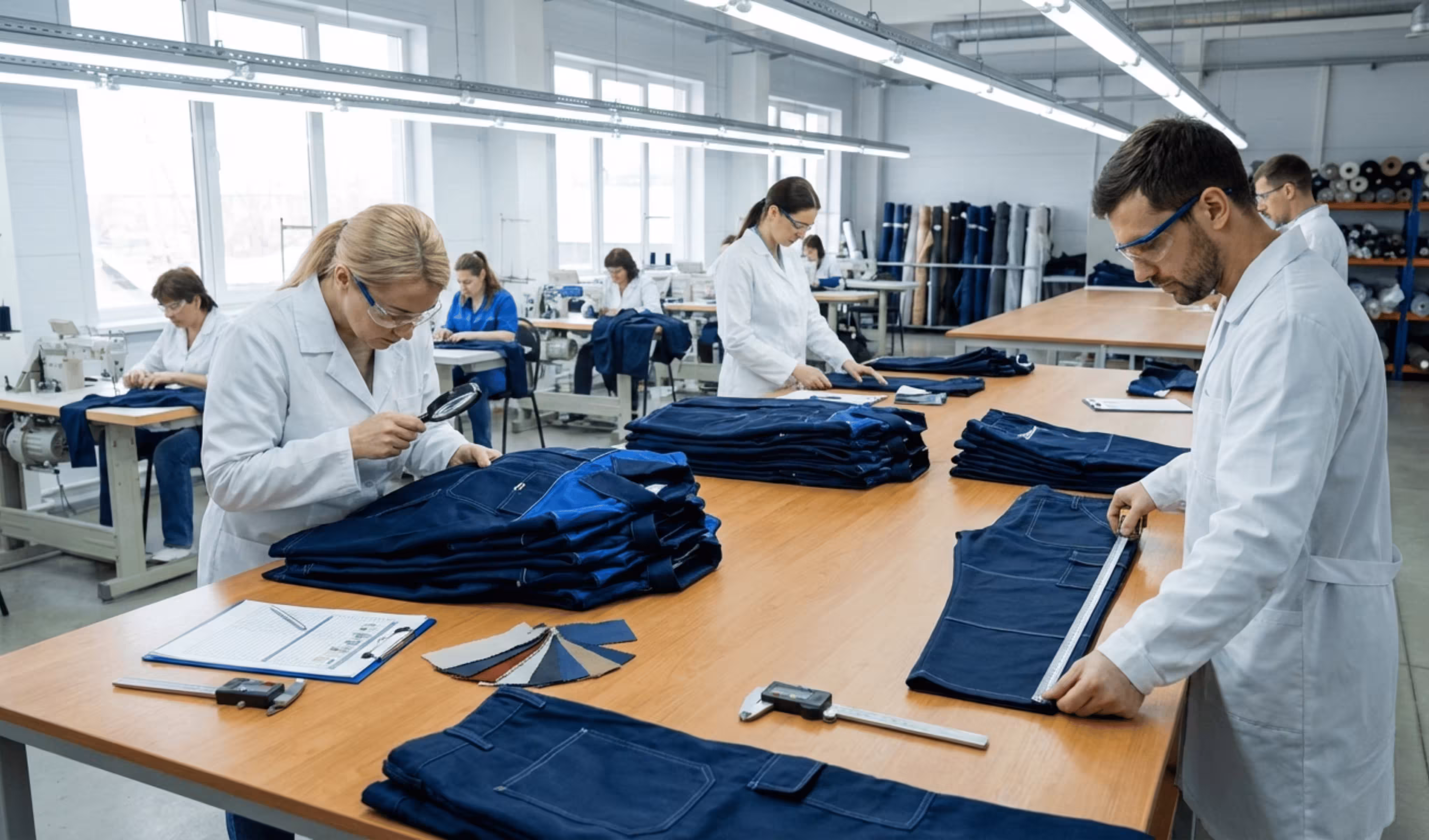 Üniforma kalite kontrolünü yapan uzman personel